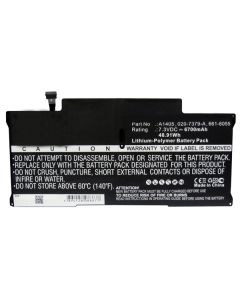 A1369 / A1466 Akku laitteelle Apple MacBook Air (Yhteensopiva)