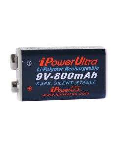 iPowerUS 9V 800mAh ladattava Li-polymer akku (1 kpl)