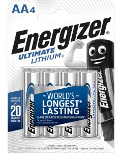 Energizer Ultimate Lithium AA / E91 / L91 paristot (4 kpl pakkaus)