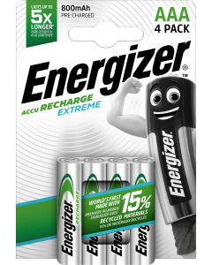 Energizer Recharge Extreme AAA / NH12  800mAh paristot (4 kpl)