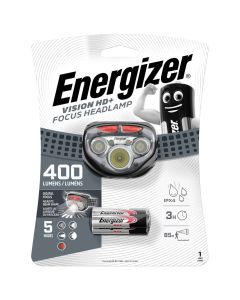 Energizer HL Vision HD+ Focus -otsalamppu 400 lumenia, sis. 3 x AAA-paristoa.