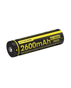 Nitecore NL1826R - 18650 Batteri 2600mAh (med knop + Micro USB)