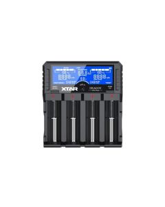 Xtar DRAGON VP4 Plus -laturi LCD-näyttö litiumakuille (sis. akkutesterin ja 12 V: n laturin