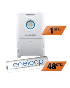 Eneroid oplader til AA Batterier 2In1 Oplader - Inkl. 48 Eneloop batterier