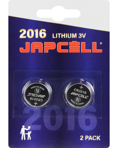 JAPCELL Lithium CR2016 Paristot - 2 kpl. pakkaus