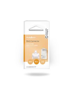 NEDIS, Verkkoliitin RJ45, Uros - Monisäikeisille Cat 6 UTP -Kaapeleille 10 osaa Läpinäkyvä