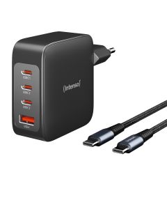 Intenso® USB-C GaN Multiport Power Adapter – 140W Power Delivery + USB-C-kaapeli