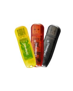Intenso® 32GB USB-tikut - 3 kpl - Keltainen, Punainen & Musta