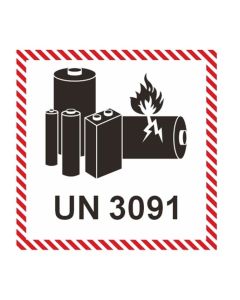UN3091 Litium-metalli UN-etikettirulla, 1500 kpl, 7,5 cm reiällä
