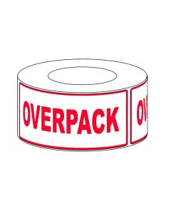 Overpack-etikettirulla, 1500 kpl, 7,5 cm reiällä