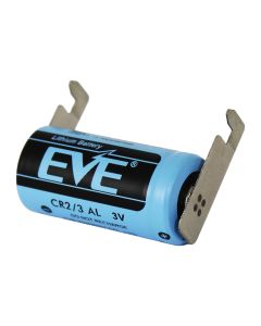 EVE CR2/3A PLC-akku C-juotettavalla lipalla (1 kpl)