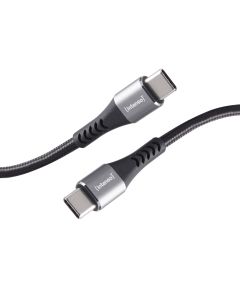 Intenso® USB-C 3.0 - USB-C lataus- ja datakaapeli, tekstiili, musta, 1,5m