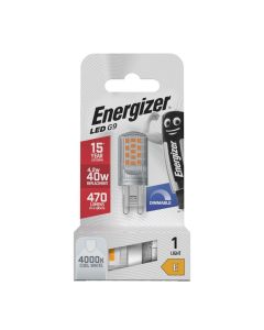 Energizer G9 LED pære 4.2W (470lm), 4000K, Neutral hvid, Dæmpbar