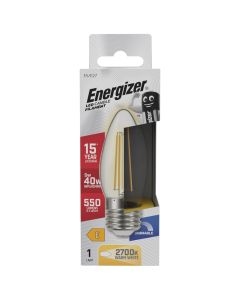 Energizer E27 LED glødepære 5W (550lm), 2700K, Varm hvid, Dæmpbar