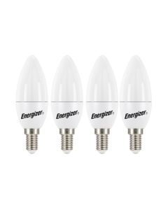 Energizer E14 LED 4.9W (470lm), 3000K, lämmin valkoinen, 4 kpl.