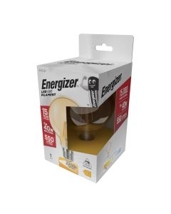 Energizer E27 LED glødepære GOLD, G95, 5W (550lm), 2200K, Varm hvid