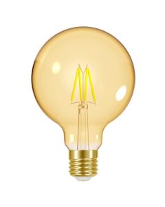 Energizer E27 LED glødepære GOLD, G95, 5W (470lm), 2200K, Varm hvid, Dæmpbar
