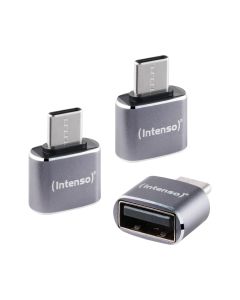 Intenso USB-A USB-C-adapteri alumiinista - 3 kpl.