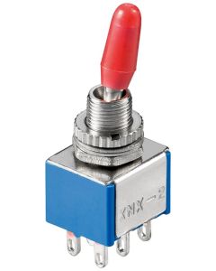 Miniature vipukytkin - 2x ON-ON,  lodning pin