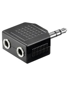Audiokaapeli 3,5mm uros (3-pin, stereo)  2x 3,5mm naaras (3-pin, stereo)
