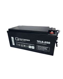 Q-Batteries 12LS-250 / 12V - 250Ah 10 vuoden AGM-akku