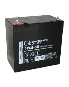 Q-Batteries 12LS-55 / 12V - 55Ah 10 vuoden AGM-akku