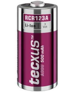 CR123A Li-Ion ladattava akku - 3V 500mAh