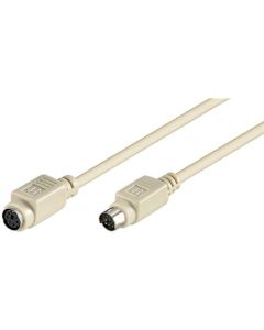 PS/2 Näppäimistön ja hiiren jatkojohto, harmaa, 2m,