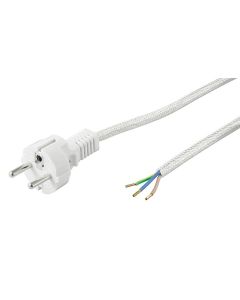 Lämmönkestävä liitäntäjohto, 3 m, valkoinen