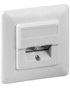 CAT 5e Pistorasia (2xRJ45) skrå liitin, valkoinen