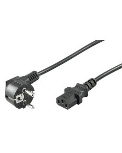 Kulmamallinen virtajohto, 5 m, musta