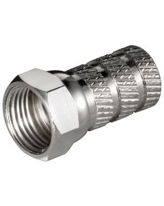 F-liitin kaapeleille, puristettava 5,2mm, kupari-nikkeli