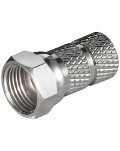 F-liitin kaapeleille, puristettava 6,5mm, kupari-nikkeli