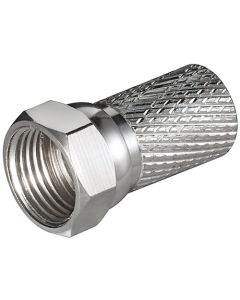 F-liitin kaapeleille, puristettava 7,0mm, kupari-nikkeli