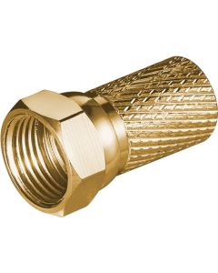 F-liitin kaapeleille, puristettava 7,0mm, kupari-kullattu