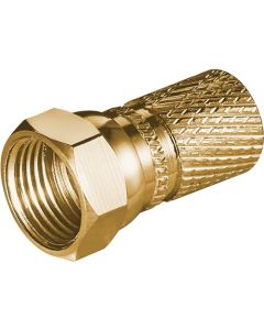 F-liitin kaapeleille, puristettava 7,3mm, kullattu-nikkeli