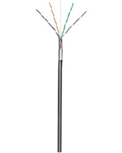 CAT 5e Verkkokaapeli ulkokäyttöön, F/UTP, musta, 100m kaapelirulla