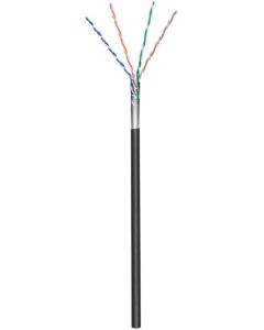 CAT 5e Verkkokaapeli ulkokäyttöön, F/UTP, musta, 100m kaapelirulla