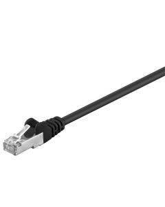 CAT 5e Verkkokaapeli, SF/UTP, musta, 0,5m