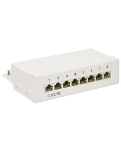 CAT 5e Mini Patch Panel työpöytäversio, 8-A-portti, harmaa