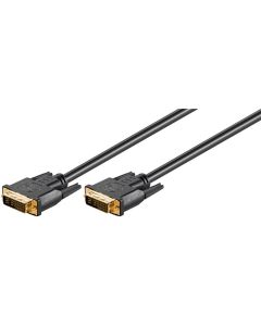 DVI-I FullHD -kaapeli kaksinkertainen yhteys, musta, 2m,