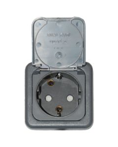 DEFA harmaa sisäänrakennettava pistorasia