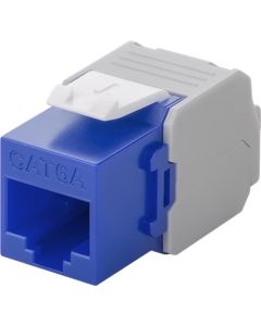 CAT 6A RJ45-liitin, ei suojattu, sininen-valkoinen