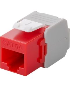 CAT 6A RJ45-liitin, ei suojattu, punainen-valkoinen