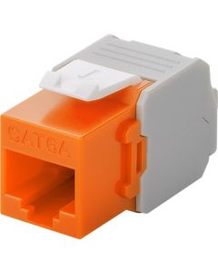 CAT 6A RJ45-liitin, ei suojattu, oranssi-valkoinen