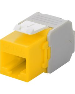 CAT 6A RJ45-liitin, ei suojattu, keltainen-valkoinen