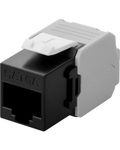 CAT 6A RJ45-liitin, ei suojattu, musta-valkoinen