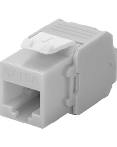 CAT 6A RJ45-liitin, ei suojattu, vaalean harmaa-valkoinen