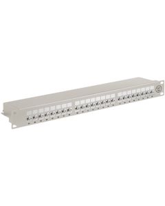CAT 6a Patch Panel, 19 tuumaa, 24-A-portti, harmaa
