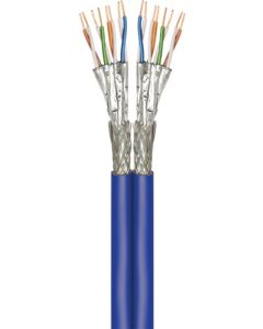 CAT 7A+ Duplex Verkkokaapeli, S/FTP (PiMF), sininen, 100m kaapelirulla